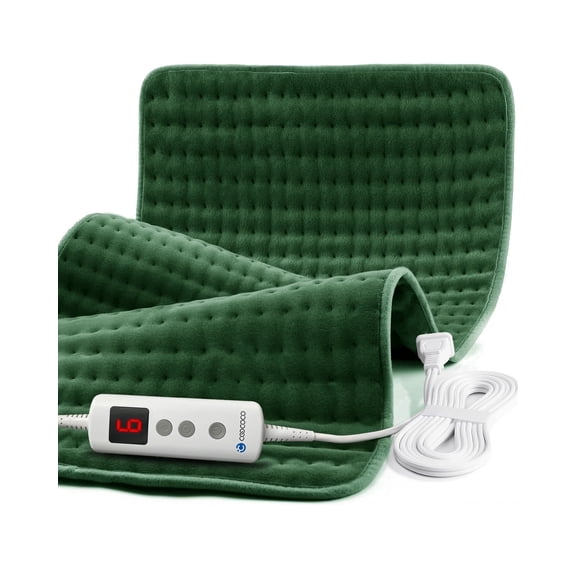 CooCoCo 33"x18" Large Electric Heating Pad for Back Neck Shoulders Muscle Pain, Cramps Relief with Auto Shut off, 3 Timer, 6 Temp Controller