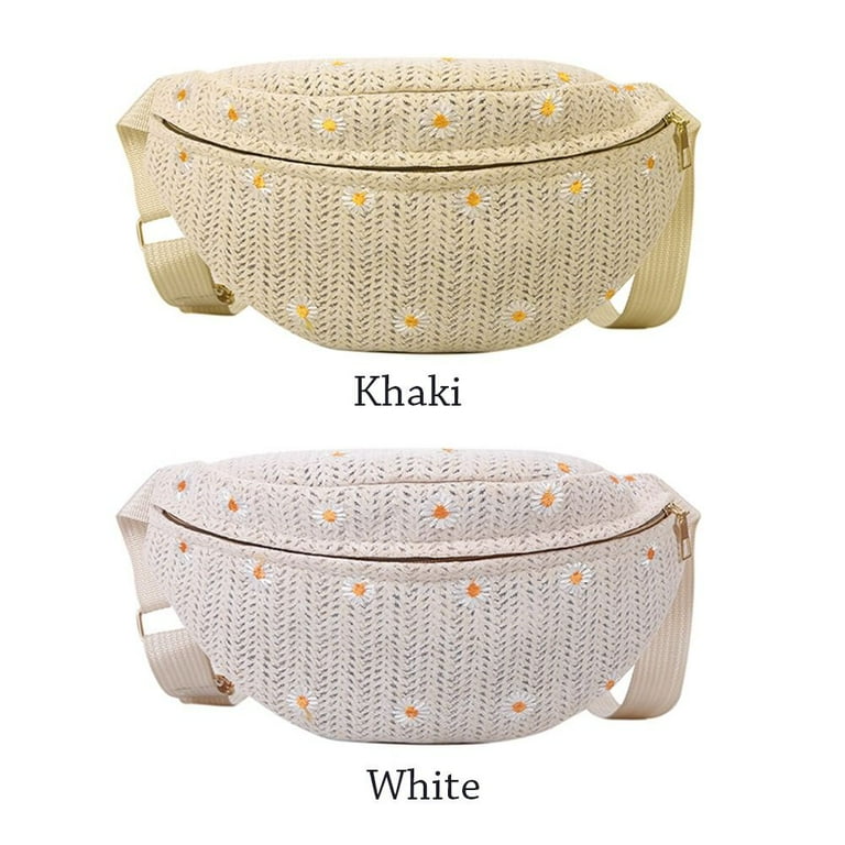 Woven straw fanny pack new arrivals