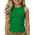 thumbnail image 2 of YaEYa Girls Ribbed Tank Top Fitted Sleeveless Racerback Athletic Workout Top Summer Exercise Yoga Gym Shirts Fits for Kids 4-14 Years, 2 of 10