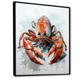thumbnail image 2 of Designart "Impression Of Red Crayfish In Minimalism" Crayfish Floater Framed Canvas Prints, 2 of 5