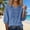 417#Blue, variant on Cotton Linen Shirts for Women - 2026 Boho Embroidered Tops 3/4 Sleeve V Neck Blouses Summer Casual Vacation Clothes Red M