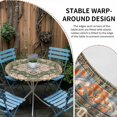 thumbnail image 4 of Boho Round Fitted Tablecloth with Elastic Edge, Waterproof Table Cloth Table Cover for 45"-54" Tables, Green Brown Ethnic Tribe Abstract Vintage Western Tablecloths for Dining Picnic Indoor Outdoor, 4 of 9