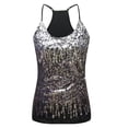 thumbnail image 5 of Leesechin Women Sequin Tops Sparkly Glitter Ladies’s Sequin Tops Glitter Party Tank Vest Camis, 5 of 7