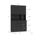 thumbnail image 3 of Kitchen Pantry Cabinet with Charging Station, Buffet Cupboards Sideboard with Drawer, Modern Kitchen Pantry Storage Cabinet with Microwave Stand for Kitchen,Living Room,Dinning Room, Black, 3 of 8