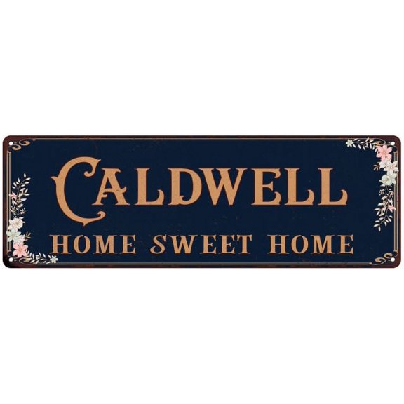 CALDWELL Home Sweet Home Victorian Look 8x24 Metal Sign 108240046860