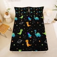 thumbnail image 5 of Erosebridal Cute Cartoon Dino Bed Sheets,Wild Animal Dinosaur King Sheets For Boys Teens,Black Blue Orange 4 Pieces, 5 of 6