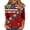Red, variant on Womens 3/4 Length Sleeve 4th of July Tops Funny Flag Butterfly Pattern Shirt Crew Neck Loose Fit Tunic Tops for Women