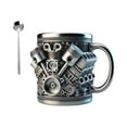thumbnail image 2 of V6 V8 Engines Stainless Steel Cup, V6 & V8 Engine Coffee Mug, Creative Car Engine Coffee Cup, 2025 Novelty Automobile Engine Coffee Mug, for Car Lovers Gift Fathers Day Gifts (With Spoon), 2 of 6