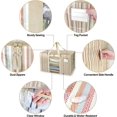thumbnail image 2 of Paquete de 5 bolsas de mudanza de gran tamaño con asas reforzadas, bolsa de almacenamiento resistente para ropa, suministros de mudanza (raya de color con ventana, paquete de 5), 2 of 5