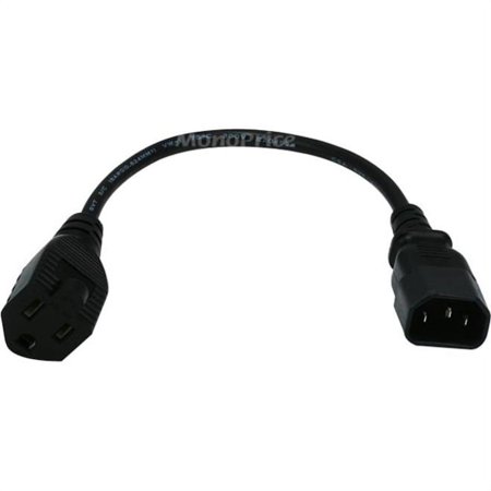 UPC: 0844660013020 | Monoprice Power Adapter Cord Cable – 1 Feet | (IEC-320-C14 to NEMA 5-15R)  18AWG  10A