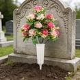 thumbnail image 5 of Rirozkan Artificial Flowers, Bucket Memorial Grave Arrangement, Red Rose Silk Bouquet, Fake Floral Spray for Headstone, All Saints Day, Holiday Decor, 5 of 6