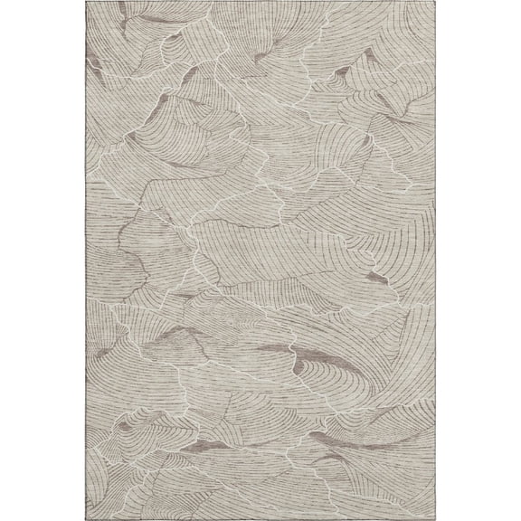 Addison Rugs Mayfield Premium Machine Washable Transitional Lines Beige Rectangle Rug, 8' x 10'