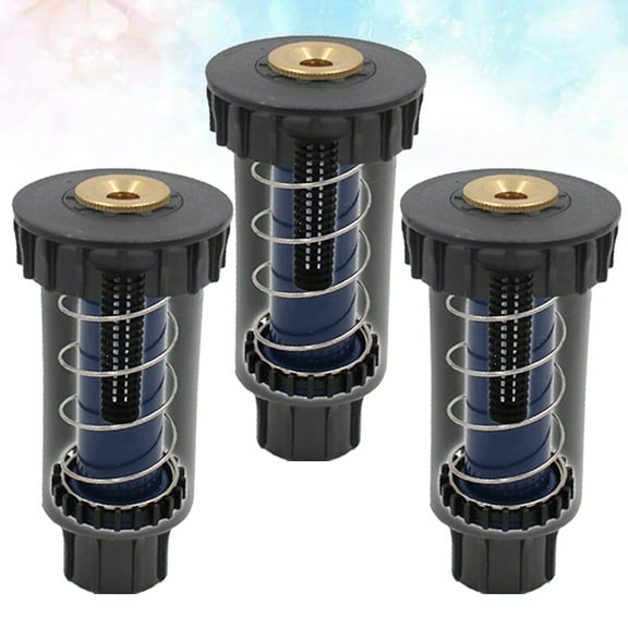 Phenofice Irrigation Heads Pop Up Sprinkler ABS Plastic Black for Yard 3Pcs