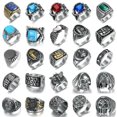 thumbnail image 2 of RSAMD Vintage Mens Silver Stainless Steel Gothic Viking Skull Biker Rings Jewelry 7-15-10-#37, 2 of 9