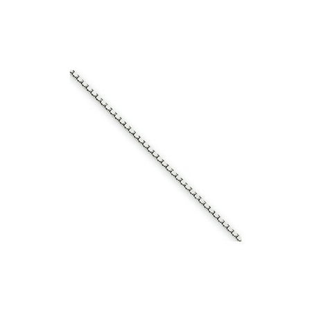 Jewelryweb 14k White Gold .90mm Box Chain Anklet - Lobster Claw