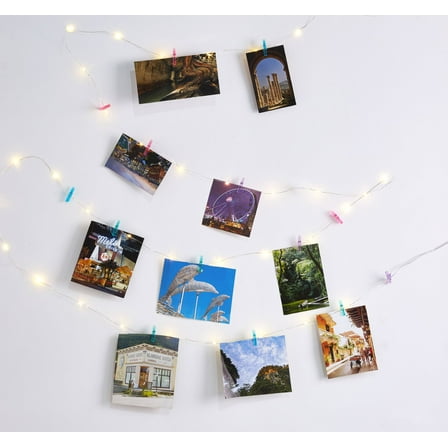 Vivitar String Fairy Lights,15ft - 36 LED Lights, Colored Clips for Hanging Pictures, AAA Battery