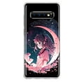 thumbnail image 1 of MUNDAZE Samsung Galaxy S10 Plus Shockproof Clear Hybrid Protective Phone Case Kawaii Manga Pink Cherry Blossom Moon Dreaming Girl Cover, 1 of 5