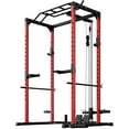 thumbnail image 1 of GARVEE Power Rack Cage,1200lbs Weight Rack with LAT Pulldown & Low Row,Multi-Function Squat Rack with More Training Attachment, 1 of 7