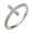 Silver, variant on Clear Inlay Cubic Zirconia Sideway Cross Ring Rose Gold-Tone Plated Sterling Silver Size 5