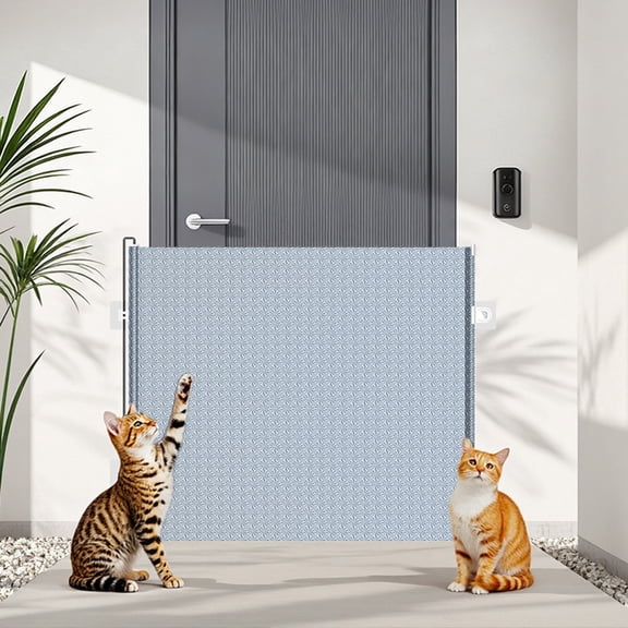 No Drill Retractable Pet Gate Chew Resistant Mesh Dog Cat Barrier Adjustable Wide Pet Screen Fence for Indoor Stair Hallway Terrace Porch Home