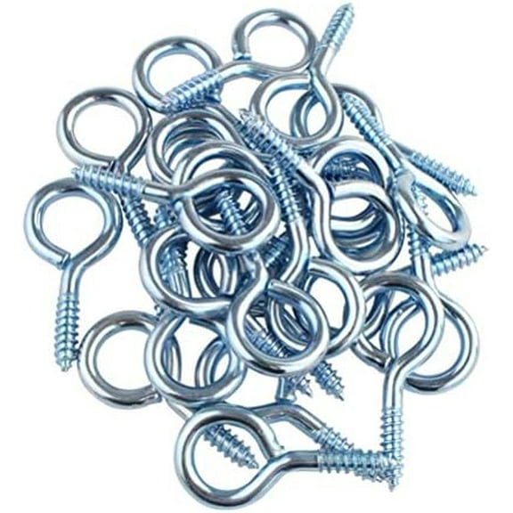 50Pack of Eye Screws 1-5/8 Inch Eye Shape Thread Self-Tapping Hanging Hooks Eyebolt Ring (1-5/8" Overall Length 1/2" Inner Dimension) Zinc Plated