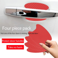 thumbnail image 2 of (Red) 4pcs Car Door Handle Stickers Carbon Fiber Anti-Scratch Protective Film Non-Marking Car Door Bowl Protector, 2 of 5