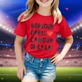 thumbnail image 2 of Chemises Fille Enfant Imprimé Décontracté Manches Courtes T-Shirt Mode Loisirs Haut Filles Hauts Rouge 6 Ans-7 Ans, 2 of 5