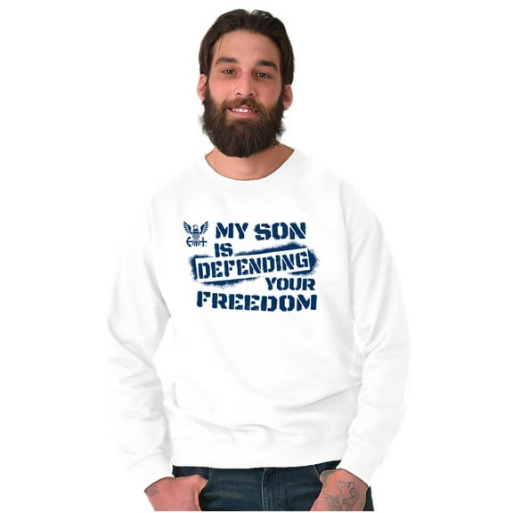 US Navy Logo Son Defending Freedom Unisex Plus Fleece Graphic Sweatshirt Brisco Brands 2X