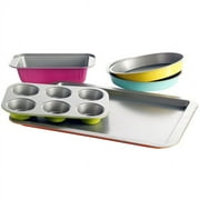 Gibson Colorsplash Ayden 5-Piece Bakeware Set, Assorted Colors
