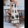 thumbnail image 4 of Vestido de Verano para Mujer 2025, Estampado Floral, Tirantes Finos, Holgado, Estilo Bohemio, para Playa y Vacaciones Albaricoque S, 4 of 9