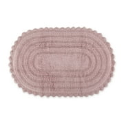 DII Bath Rugs Soft & Plush Oval Mauve Cotton Bath Mat, 21" x 34", Reversible