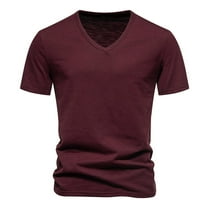 Men's Summer V Neck T-Shirt Casual Short Sleeve Slim Fit Pullover Muscle Tee Shirts Sports Baseball Jersey Tops