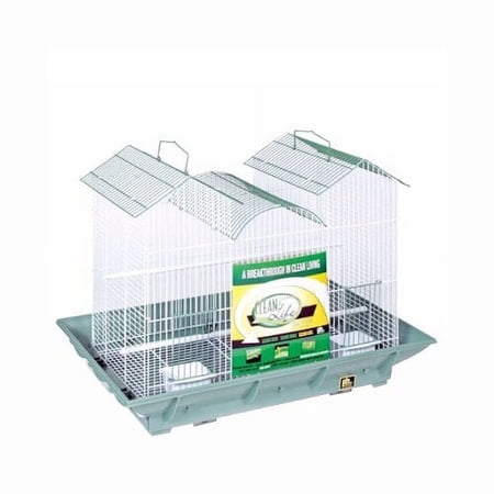 Clean Life Triple Roof Bird Cage - Green and White