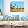 thumbnail image 3 of Designart Giraffe Family in Africa - African Throw Pillow - 18x18, 3 of 4