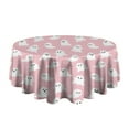 thumbnail image 5 of Pink Halloween Ghosts Round Tablecloth 60"x60",Wrinkle Wipeable Table Cloth for Kitchen Dining Room Picnic Patio Party, 5 of 6