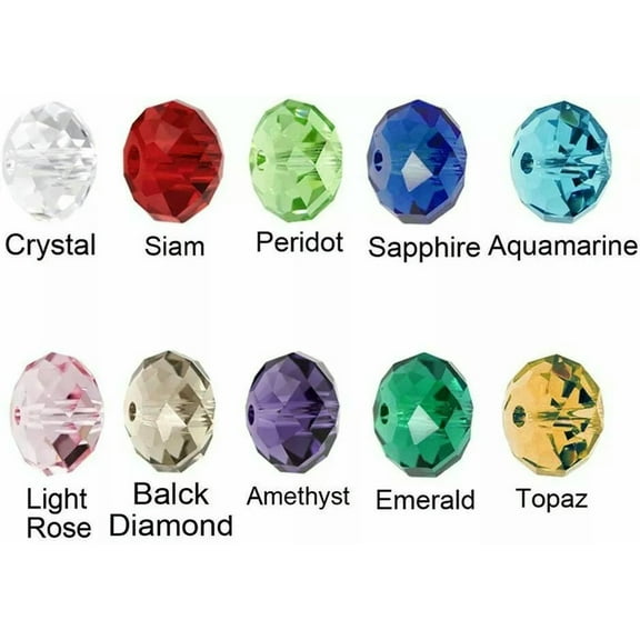 U8MO 300 Rondelle Beads 8mm Faceted Glass Assorted Lot Abacus Bulk Jewelry Supplies