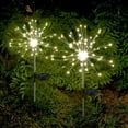 thumbnail image 3 of NITIDSKY 2 pack 360 LED Outdoor Solar Christmas Lights Solar Firework Lights with 8 Modes Outdoor Waterproof Garden Lawn Walkway Yard Decoration, Warm White, 3 of 8