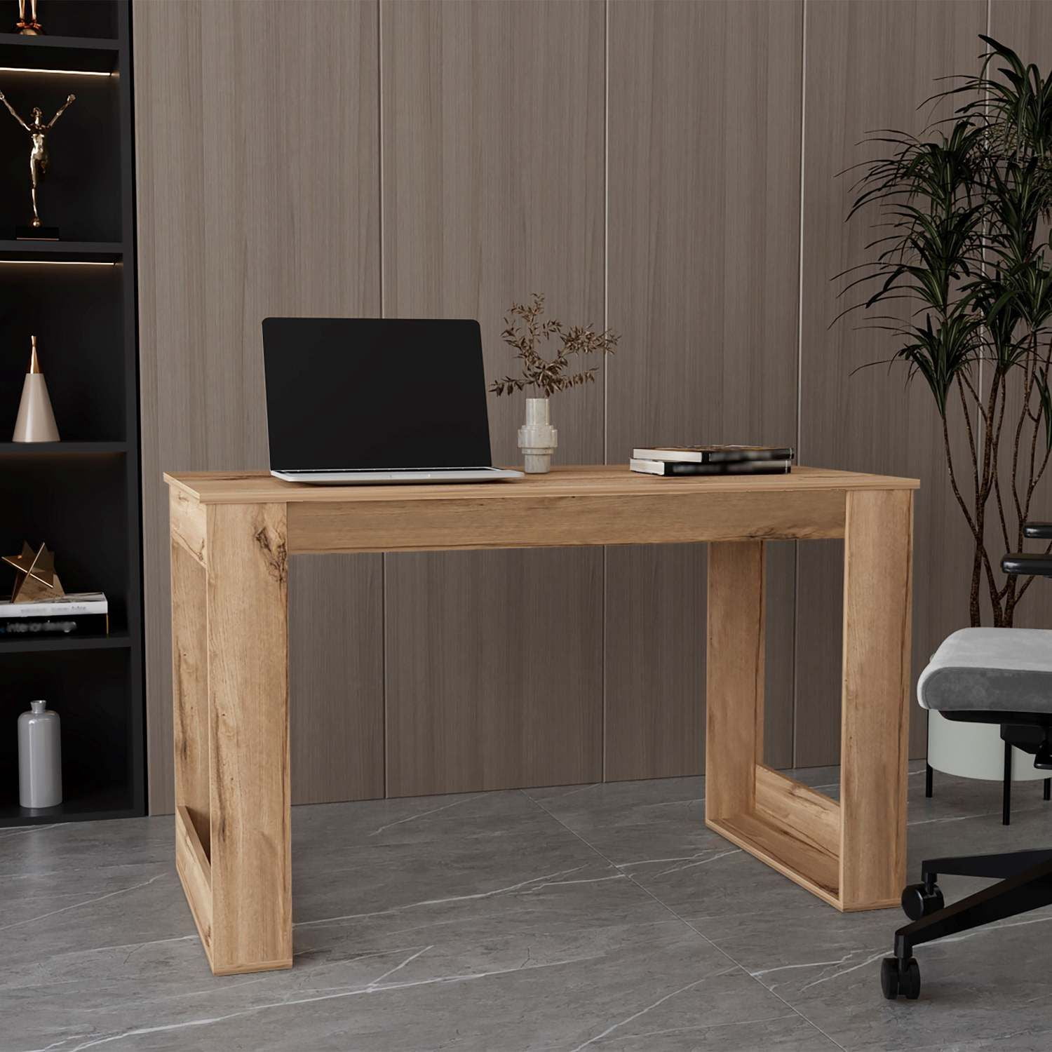 Asteroutdoor Lacey Rectangle Computer Desk Smokey Oak