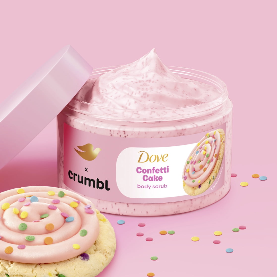 Dove Crumbl Limited Edition Confetti Cake Body Care Gift Set, 3 Count