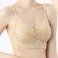thumbnail image 4 of Cavosen Full Coverage Bras Lace Wireless Supportive Bras Push Up Solid Stretch Bralettes Spaghetti Strap Breathable Every day Underwear, 4 of 4