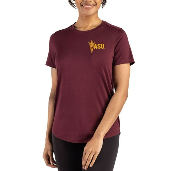 Women's Cutter & Buck Maroon Arizona State Sun Devils Coastline Epic Comfort Recycled T-Shirt