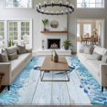thumbnail image 4 of Area Rug 60×96in, Watercolor Nautical Anchor Coral Floor Carpet Living Room Rug, Ocean Theme on Farm Wood Non-Slip Welcome Mat Indoor Rugs for Bedroom Dining Room, 4 of 9
