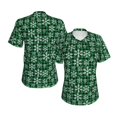 thumbnail image 3 of Yiaed Christmas Pattern At Buffalo Plaid Print Women's T Shirt V-Neck Short Sleeve Shirt Casual Breathable Tee Summer Tops-X-Large, 3 of 5