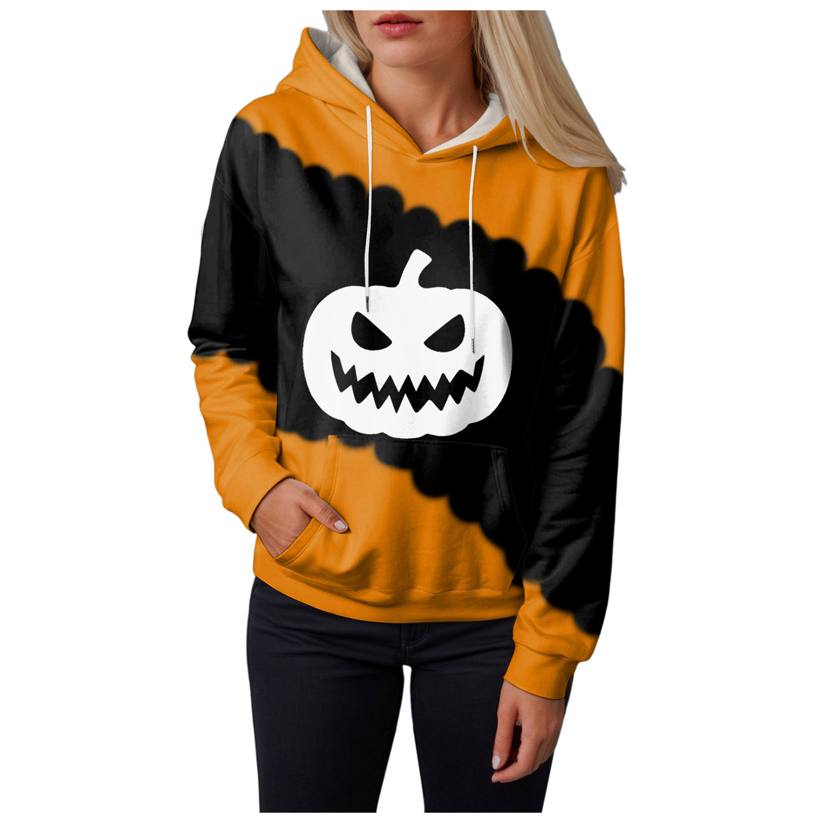 Sweat-shirt Femme Halloween – Col Rond, Manches Longues, Imprimé Graphique – Parfait Pour Automne/hiver Et Les Fêtes