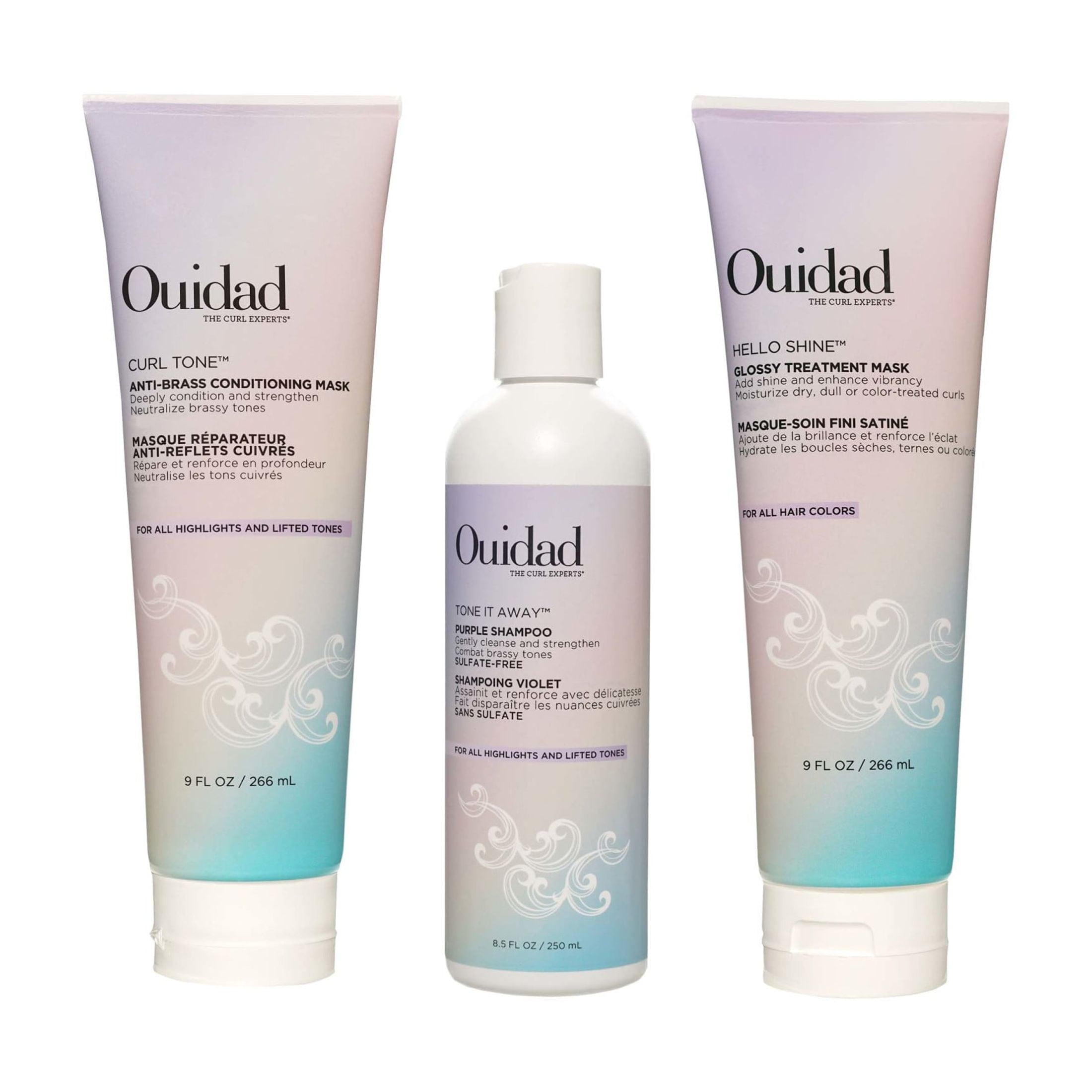 Ouidad Curl Tone Anti-Brass Conditioning Hair Mask, Adds Moisture, Neutralizes Yellow Tones, 9 fl oz