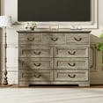 thumbnail image 4 of Accent 9 Drawer Dresser for Bedroom, Minimalism Chest of Drawers with Metal Handles and Sturdy Structure, Wood Dresser for Closet, Living Room, Entryway, and Hallway, 4 of 8