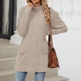 thumbnail image 5 of Towmus Women's Fall Sweatshirts Tunic Tops for Women Womens Turtleneck Oversized Long Sweater Dress Green Sweater, 5 of 6