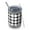 Black and White-1, variant on 12oz Tumblers Black and White Small Checkered Pattern Vacuum Insulated Stainless Steel Travel Tumbler Cups Mug with Lid and Straw for Beer,Coffee,Beverages with Cleaning Brush for Cold & Hot Drinks