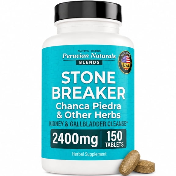 Peruvian Naturals Chanca Piedra “Stone Breaker” – 150 Tablets - Kidney Supplement - 2400mg per Serving 100% Natural Chancapiedra Grown in Peru