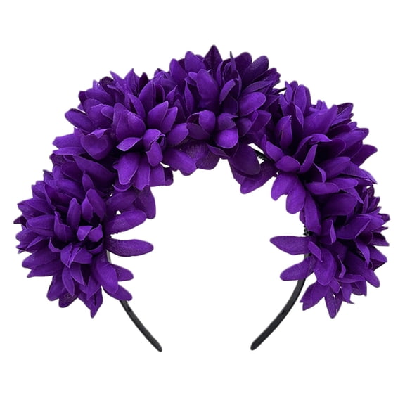 Under $5 Hair Ties Gsakboxl Women Colorful Daisy Flower Crown Headband Floral Headpiece Elegant Simulation Petal Hair Accessory Holiday
